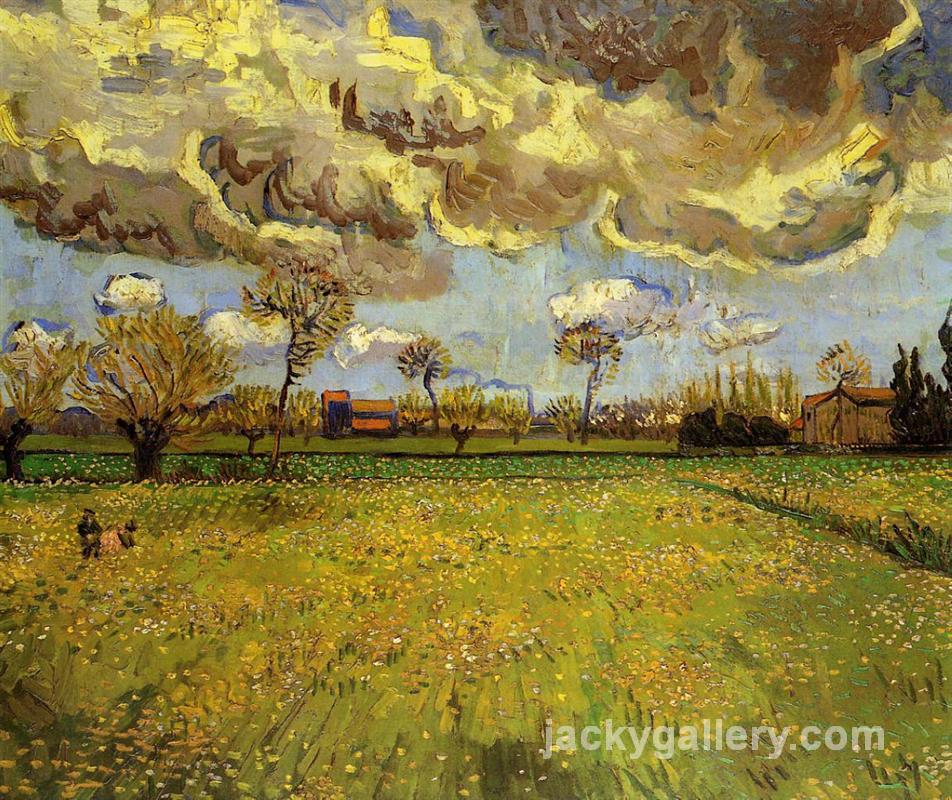 Landscape under a Stormy Sky, Van Gogh painting